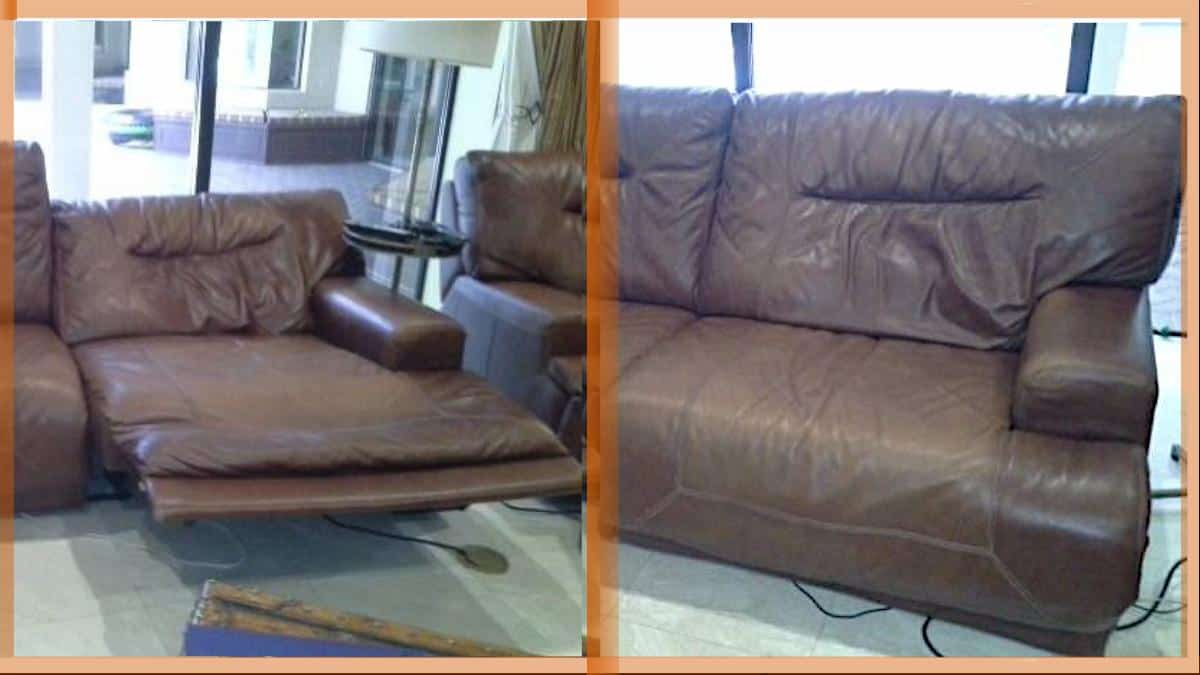 Brown Leather Recliner Stuck Up and Crooked » MasterTech Furniture Repair