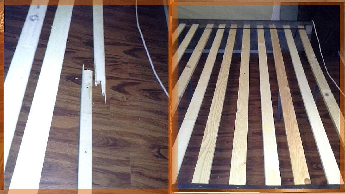 Fixing broken shop bed slats