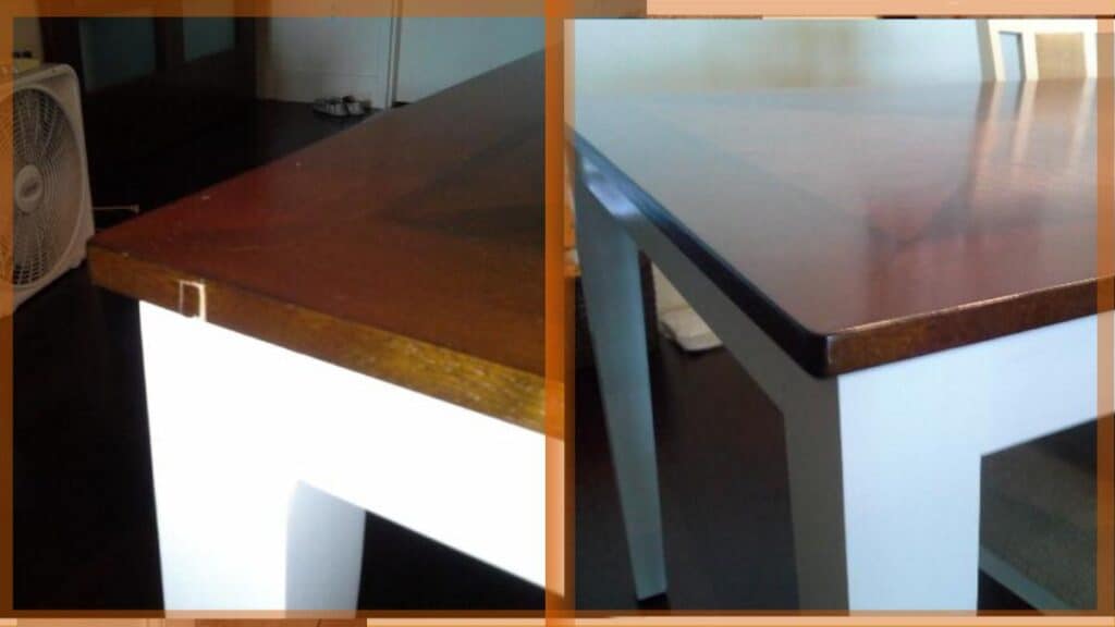 Dining Room Table Cracked Veneer Fixed » MasterTech Furniture Repair
