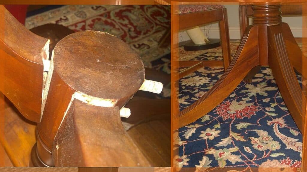 Broken Table Base Repaired » MasterTech Furniture Repair