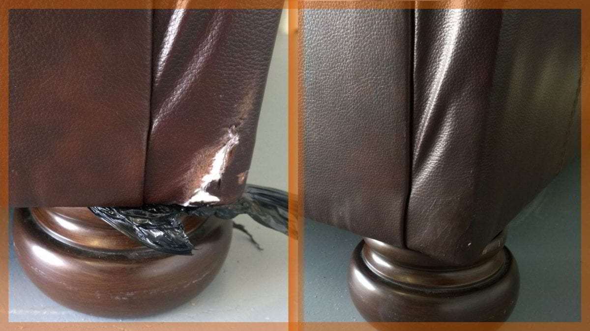 Delivery Damage to a Leather Chair's Corner