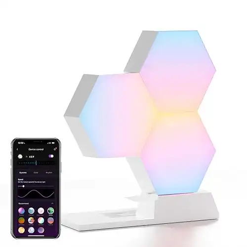 Cololight RGB Lamp, Smart Table Lamp, 2.4GHz WiFi only, App Control & Voice Control, Compatible with Alexa & Google Assistant, Gaming Desk Lamp, Mood Lamp for Bedroom, Pro, 3 Hexagons