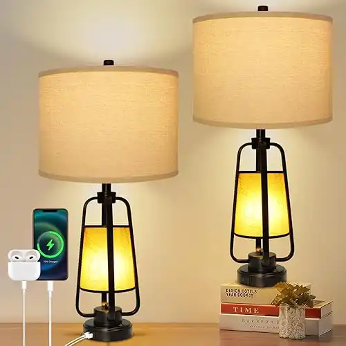 28" Table Lamps Set of 2, Touch Control