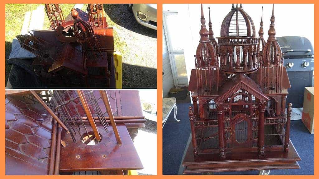 Birdcage Broken in Moving. It came from overseas and the owners were heartbroken