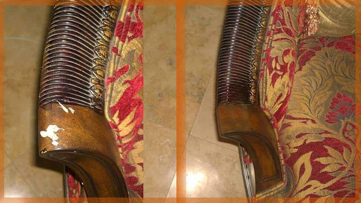 Paint on an Antique Chair Arm